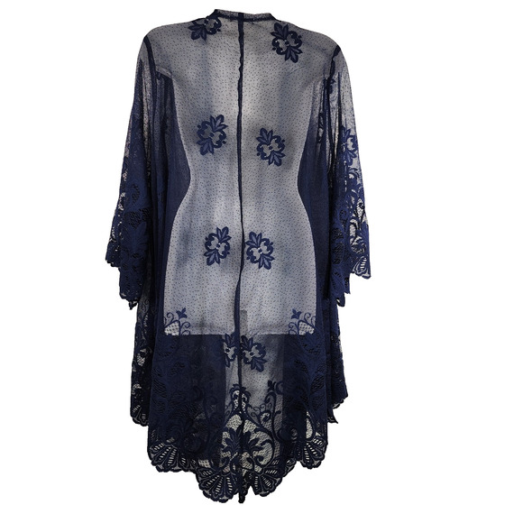 Maurices Womens Lace Kimono Blouse Dainty Boho Bell Sleeve XXL Romantic Hippie - Picture 2 of 12